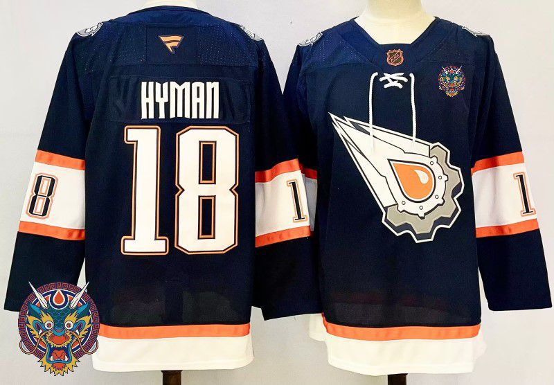 Men Edmonton Oilers #18 Hyman Drak Blue Fanatics 2025 NHL Jersey style 4